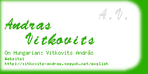 andras vitkovits business card